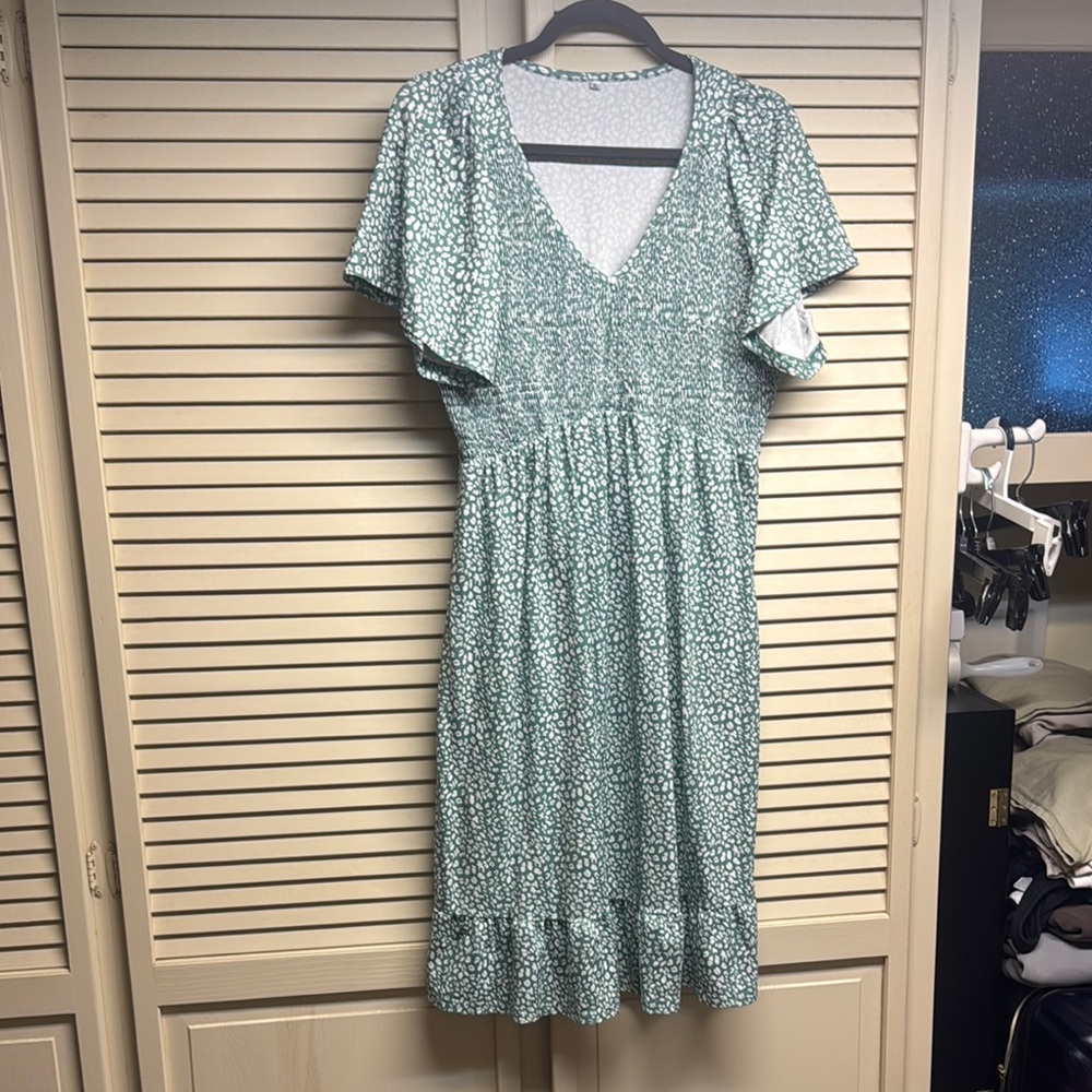 Green Floral Women's Dress